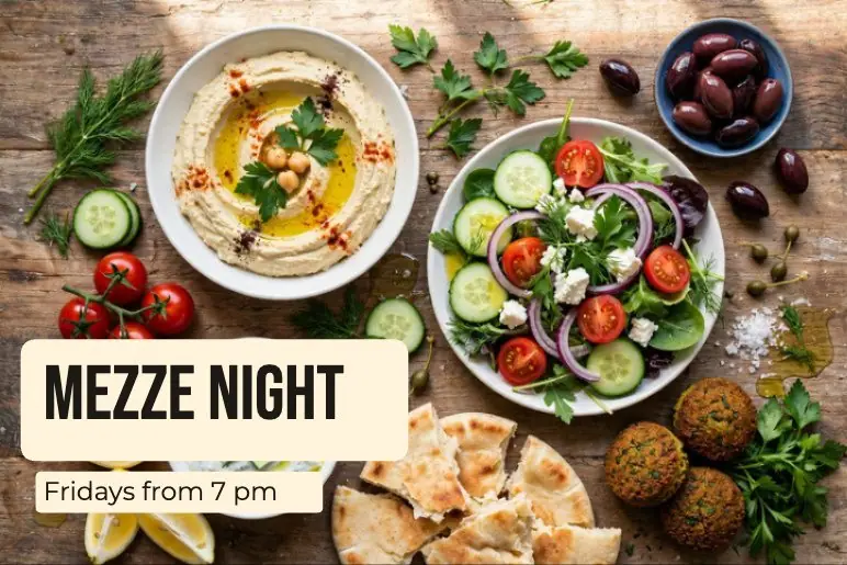 A table of mezze dishes, after editing