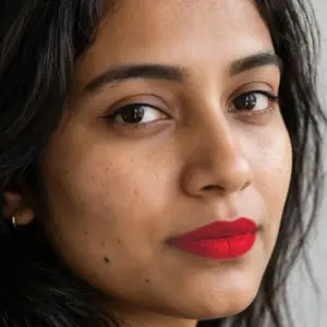 Classic red makeup look