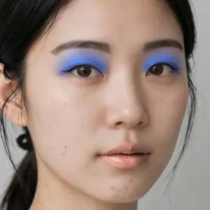 Electric blue makeup look