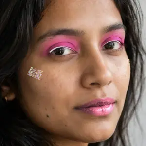 Neon festival makeup look