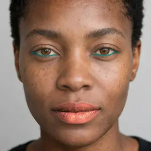 Teal lower lash makeup look